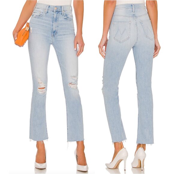 MOTHER High Waisted Rider Ankle Fray Jeans Size 26 NWT